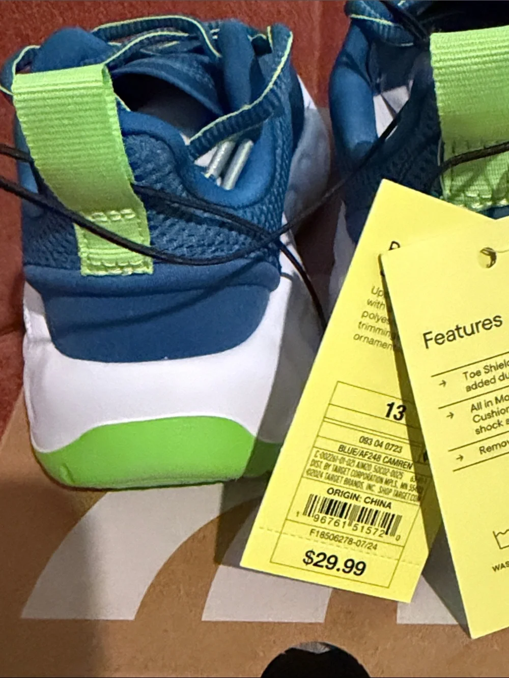 all in motion Blue Sneakers with Lime Accents